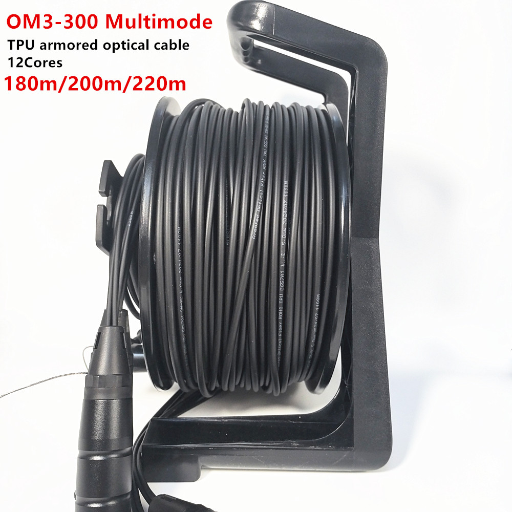 Reel Cover - OM3 Multimode,TPU Armored Fiber Optic Cable,Outdoor,2/4/68/12