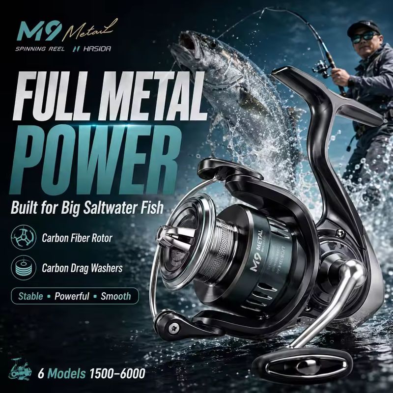HASIDA M9 Spinning Reel Full M - Trolling Reel ulasan dan harga