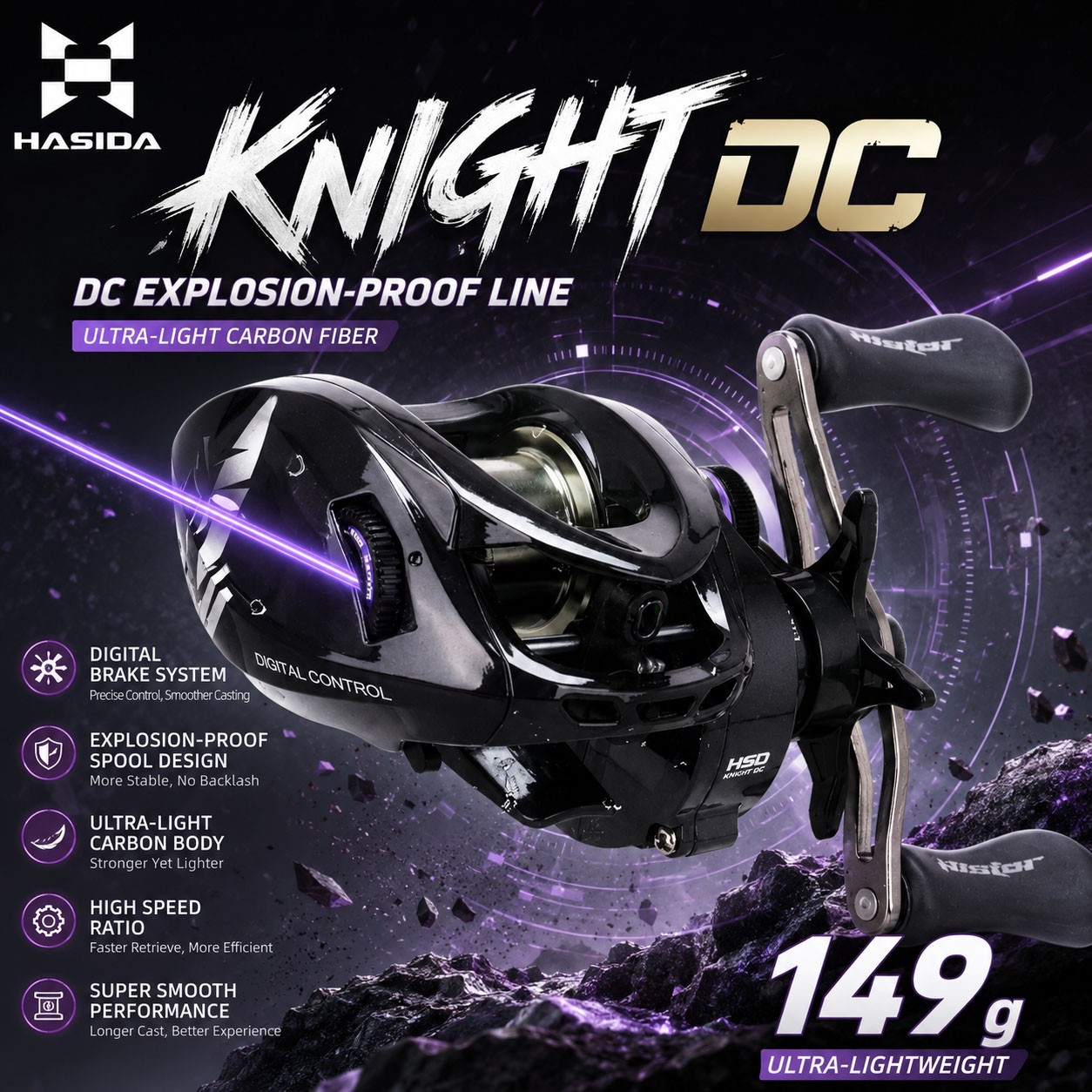 HASIDA Knight DC Baitcasting R - Spincast Reel ulasan dan harga