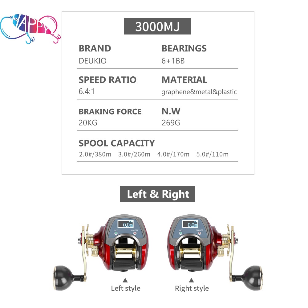 6+1BB Digital Display Electric - Trolling Reel ulasan dan harga